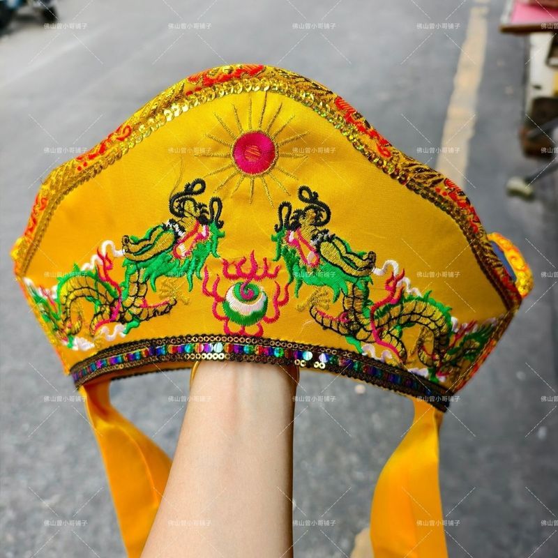 Phiên bản dày thêu Mũ đạo giáo Mũ năm-Dao Crown Đạo giáo Mũ có thể giặt được Mũ năm-Dao màu đỏ Mũ đạo giáo 4.