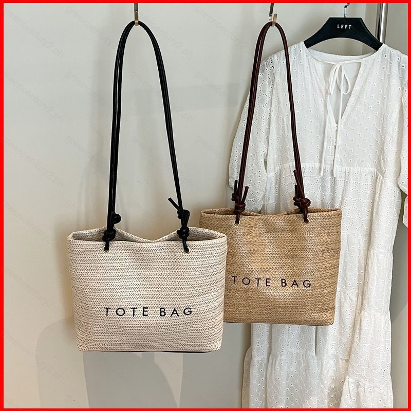 GC2 Túi tote dung tích lớn dành cho nữ phong cách lười biếng cỏ dệt túi đeo vai thông thường thời trang túi đa năng CG2