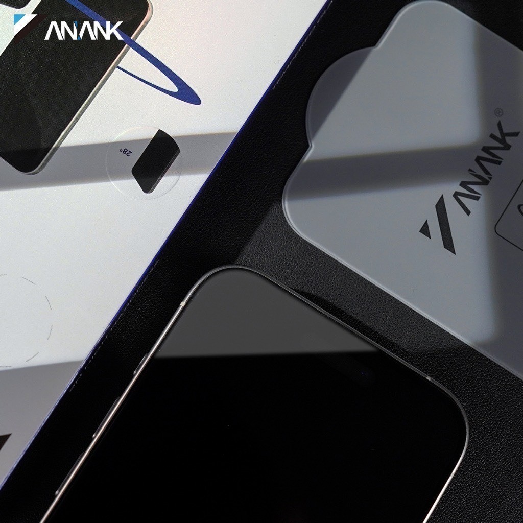 [Chính Hãng] Kính Cường Lực ANANK Bản Trong Suốt Viền Đen & Chống Nhìn Trộm 360 Độ Cho iPhone 12 Đến 17 Pro Max