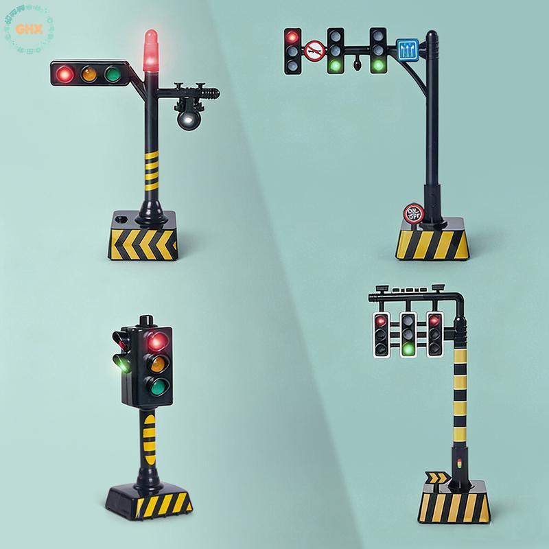 GHX Mini LED Tín Hiệu Giao Thông Đèn Đồ Chơi Mô Phỏng Đường Dấu Hiệu Cho Trẻ Em Tương Tác Học Tập Bộ Giao Thông Cảnh VN