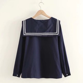 Hàng sẵn có JK sơ mi cotton phong cách đại học Hàn Quốc, cổ hải quân, phù hợp mùa xuân