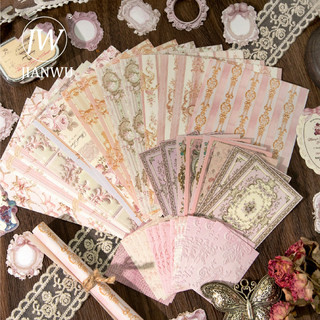 JIANWU Rococo Series Vintage Baroque Ren Hoa Phong Cảnh Cắt Kéo Sổ Lưu Niệm Chất Liệu Gói Sáng Tạo Rác Tạp Chí Văn Phòng Phẩm