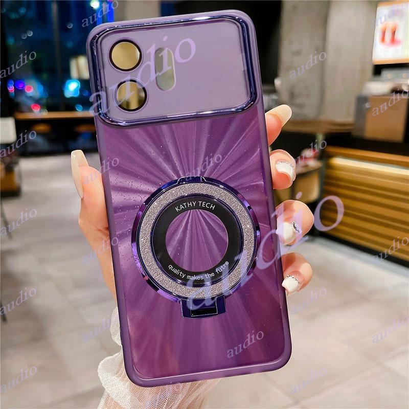 HONOR 600 5G Sang Trọng Gradient Bling Long Lanh Nhẫn Giá Đỡ Ốp lưng Honor 600 Pro Smart 600Pro Honor600 Pro 5G Với Full Camera Ống Kính Bảo Vệ Từ Tính Giá Đỡ Mặt Sau