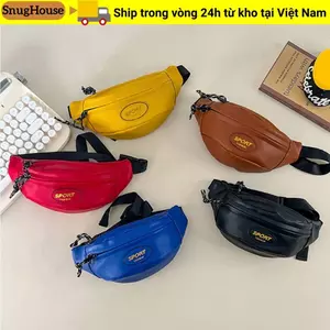 Túi đeo ngực SNUGHOUSE, Túi trẻ em bằng da có dây kéo, Túi đeo vai thể thao chống nước dung tích lớn