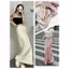 Váy satin đuôi cá quấn eo, draping cao cấp, dáng dài