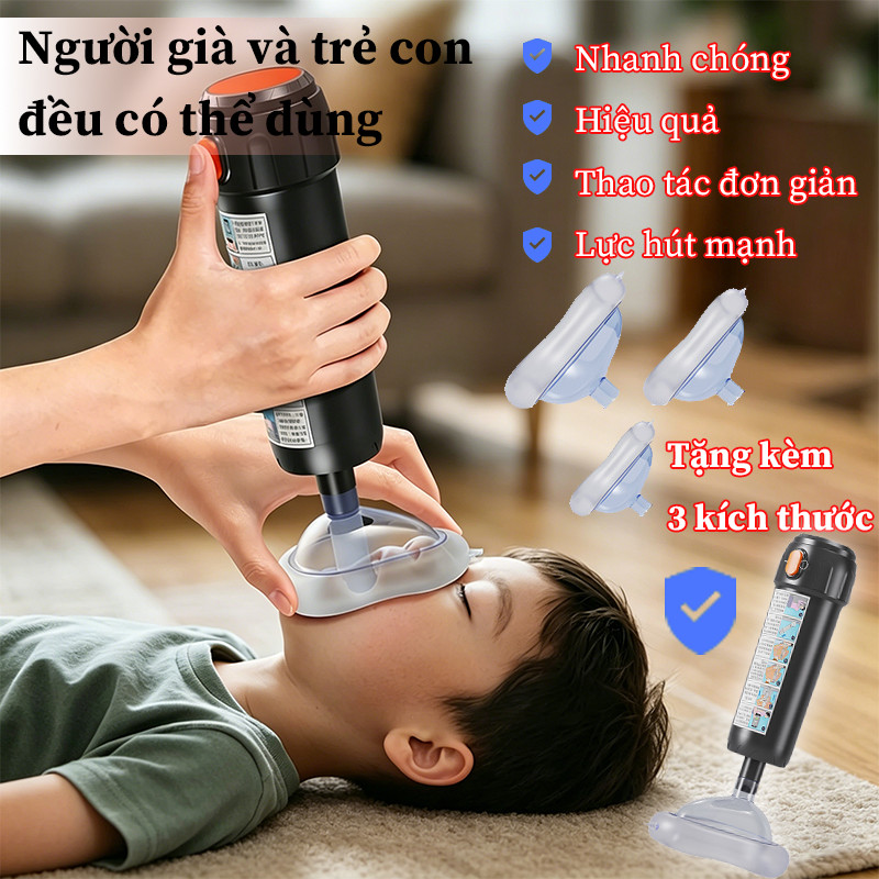 Bộ Hút Dị Vật Mắc Cổ Họng - Dụng Cụ Chống Hóc Chống Ngạt Cho Bé Và Người Lớn, Hỗ Trợ An Toàn Đường Thở