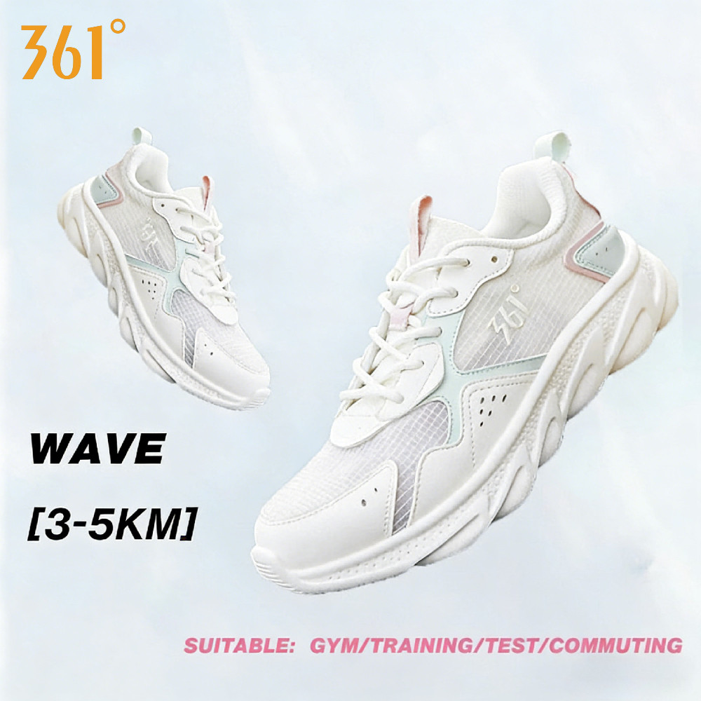 361°【3-5km】Giày Chạy Bộ Nữ WAVE Nhẹ Chống Trơn Lưới Thoáng Khí Êm Chân Đi Bộ Thể Thao Hàng Ngày 682232212
