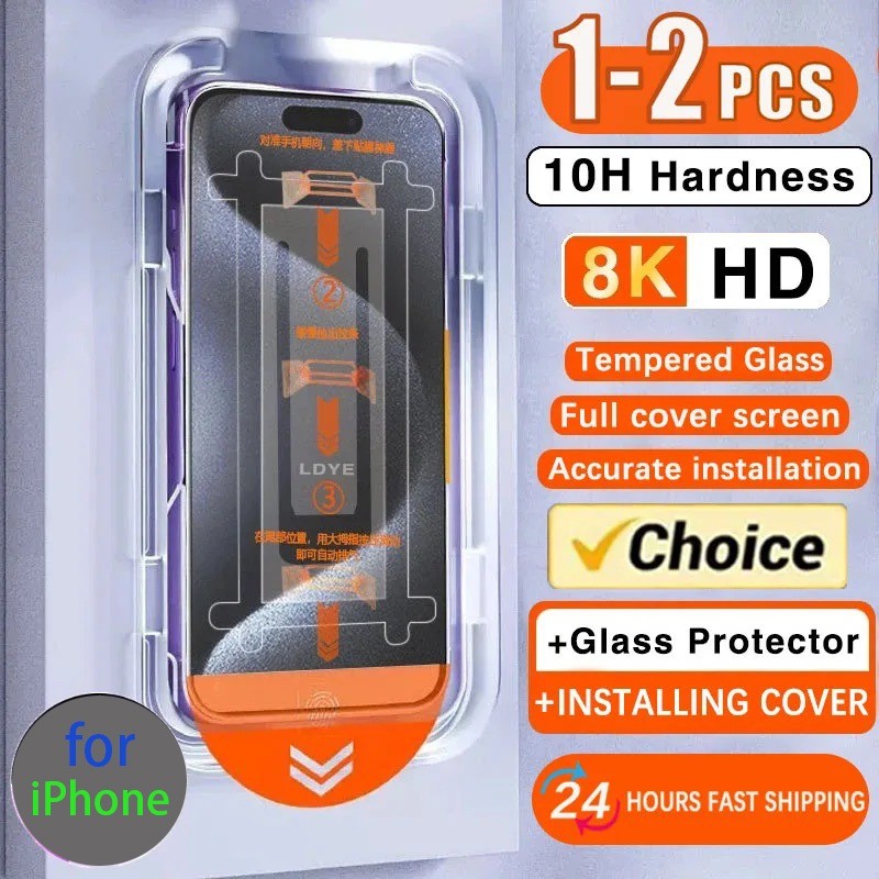 Kính cường lực chống nhìn trộm hộp dán không bụi cho iPhone 17 ProMax 17 Air 16 ProMax 15 Plus 14 13 12 11 Pro Max XsXXr