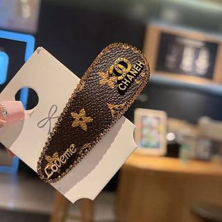 [Sản phẩm phúc lợi] Pháp Retro In Hình Thời Trang Trá Đầu Nổ Kẹp Bên bb Kẹp Da Cao Cấp Kẹp Tóc Phụ Kiện Tóc Mũ Đội Đầu