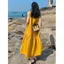 Đầm không tay dáng rộng buộc dây mỏng, màu sắc trơn phong cách Pháp phù hợp cho kỳ nghỉ mùa hè