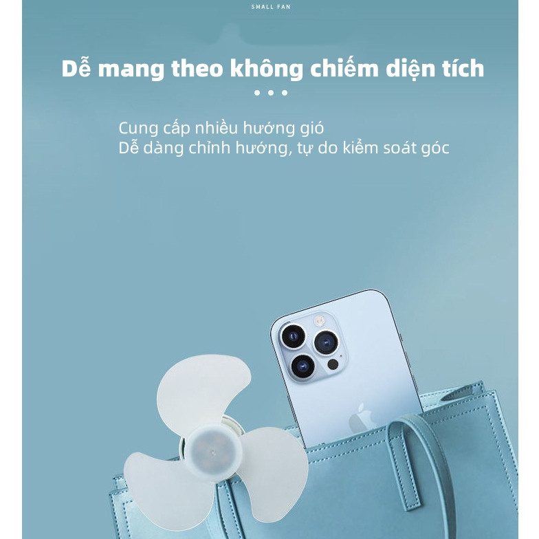 Sạc Quạt Cầm Tay Mùa Hè Ngoài Trời Và Du Lịch USB Làm Mát Im Lặng Không Dây Mini
