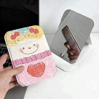 Em gái ngọt ngào trái tim Gương Trang Điểm Gấp Đơn Giản Chất Lượng Cao Thời Trang