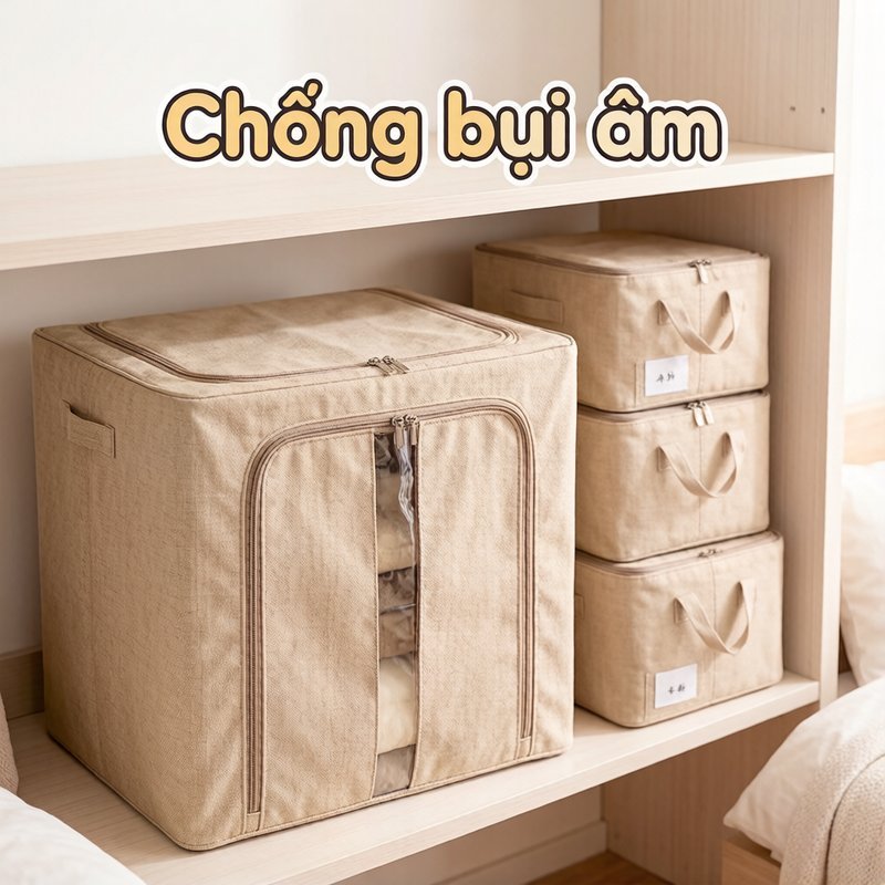 Hộp đựng quần áo khung thép gấp gọn chống bụi chống nước dung tích lớn 100 lít