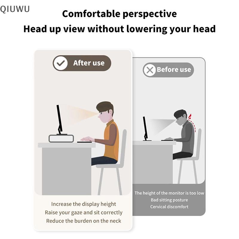 QIUWU Màn hình để bàn có thể điều chỉnh Ra Giá đỡ màn hình PC Máy tính để bàn Giá đỡ hiển thị cho phòng thu văn phòng Học sinh làm việc.