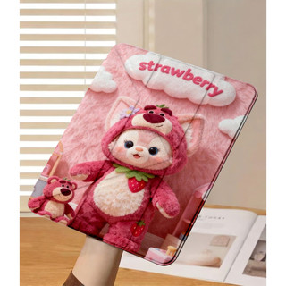 Strawberry Bear LinaBell Ốp bảo vệ gập chữ Y cho iPad cho Air 4/5/6/7/8 M3 M5 iPad Gen 11 A16, Pro 11 M4  Chống sốc