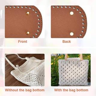 [KTP] Đáy dài 22*10cm cho túi dệt kim đế Túi Da PU Có Lỗ Phụ kiện đáy túi móc tự làm