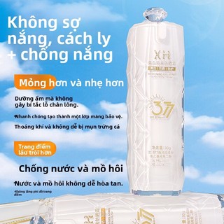 Qingliya Kem chống nắng 3 trong 1 SPF50+ PA++++ 377 Trắng, cách ly, chống tia cực tím, chống mồ hôi
