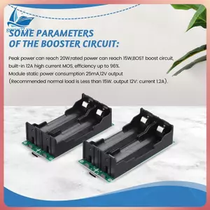 2 chiếc 15W 3A Mô-đun sạc pin Li-Ion công suất cao 18650 Bảng sạc 12V UPS Bộ chuyển đổi nguồn liên tục