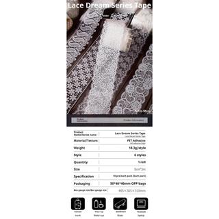 JIANWU Ren Dream Series Vintage Hoa Ren Phong Cảnh Chất Liệu Cắt Kéo Thêu Sò PET Băng Sáng Tạo DIY Tạp Chí Văn Phòng Phẩm