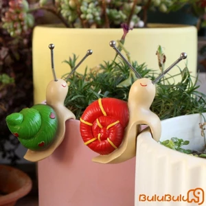 Chậu trồng cây ốc sên bằng nhựa Hugger Thu nhỏ trang trí sân vườn cổ tích Móc treo hàng rào ngoài trời Trang trí động vật