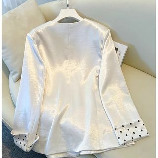 Bộ váy dây chấm bi, phong cách mùa xuân mới, áo khoác cao cấp thanh lịch kiểu Pháp cho Nữ