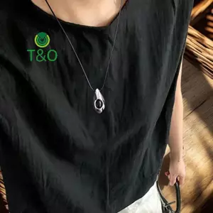 Mặt Dây Chuyền Da Dài Kim Loại Không Gỉ Cho Nữ, Phù Hợp Dự Tiệc Thời Trang