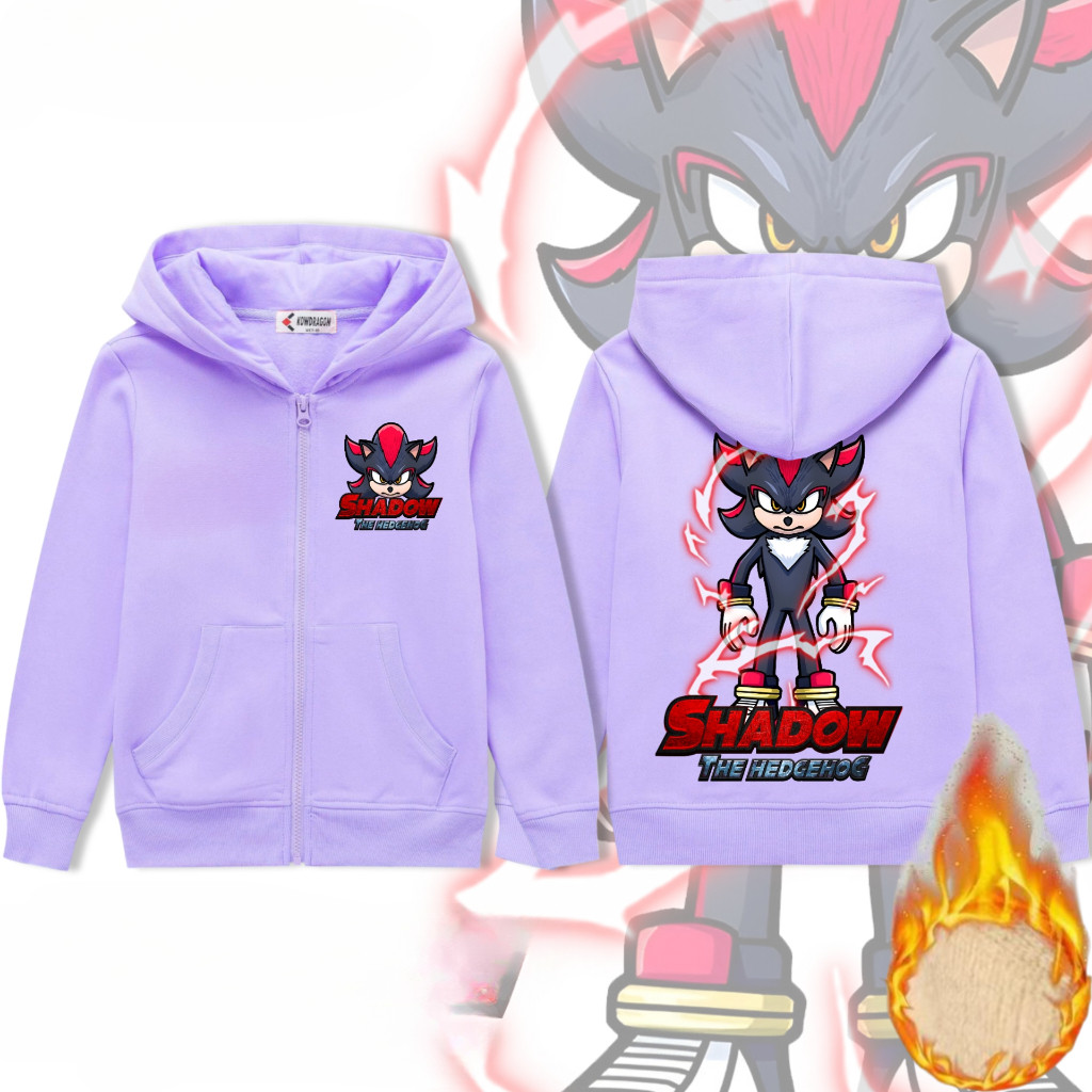 Áo Hoodie dây kéo Sonic Shadow The Hedgehog Kids - Áo khoác nhân vật hoạt hình hợp thời trang cho bé trai và bé gái
