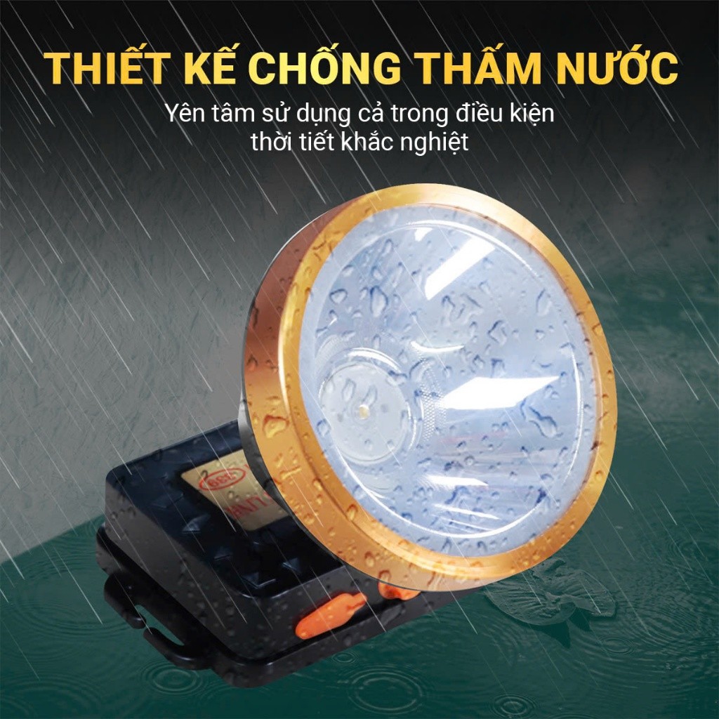 Đèn pin đội đầu siêu sáng 339 Mỹ Linh, đèn đội đầu 3 chế độ sáng, xoay 180 độ, pin lithium 2400mAh