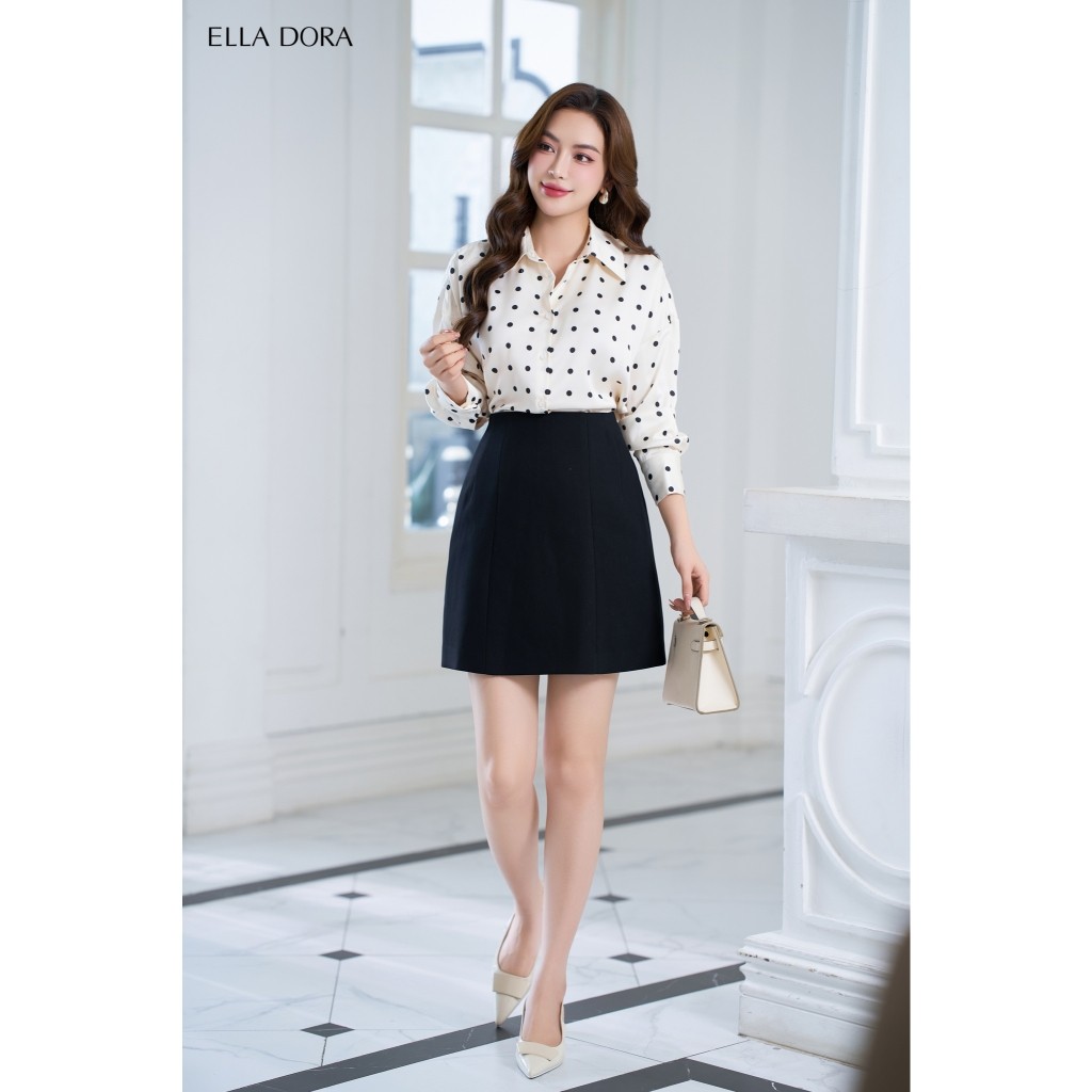 Áo sơ mi nữ ELLA DORA thiết kế họa tiết chấm bi dáng chuẩn thanh lịch phong cách công sở [SM108]
