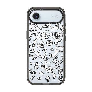CASECASE X matsui Dog World Case Black Edge Clear Hard Từ Hút Tác Động Dành Cho Apple IPhone 12 13 14 15 16 17 Pro Max Air Plus Có Hộp