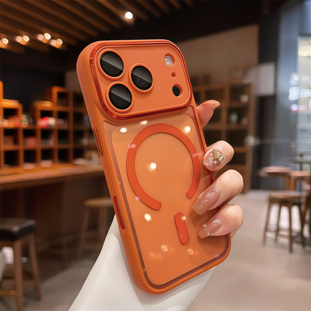 Ốp điện thoại từ tính chất lượng cao và độ thấm cao cho iPhone 17 Pro Max 13 14 15 16 pro max Bảo vệ ống kính chống rơi Vỏ cứng bảo vệ điện thoại