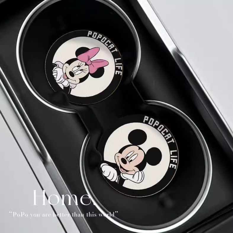 Mickey Xe Nước Coaster Đa Năng Xe Chống Trơn Trượt Thảm Bảo Quản Nội Thất Hoạt Hình Dễ Thương Trang Trí Tiếp Liệu Daquan