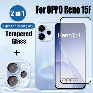 2 trong 1 OPPO Reno 15F 9D Kính Cường Lực Bảo Vệ Màn Hình Cho OPPO Reno 15 15 Pro 14F 14 13 12 11 F 12F 11F 5G Với Phim Ống Kính Máy Ảnh