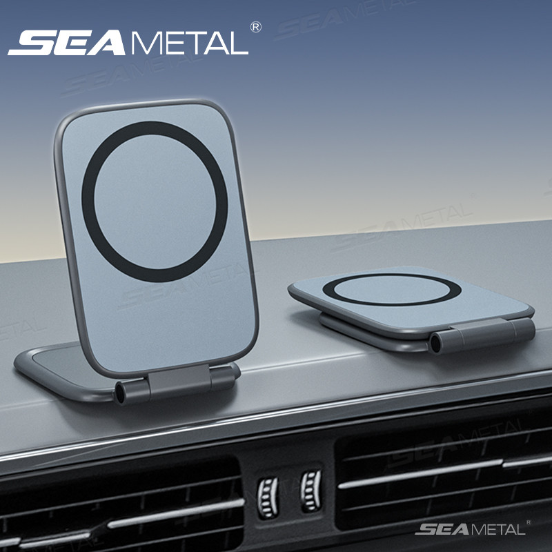 SEAMETAL Giá đỡ điện thoại từ tính trên ô tô có thể gập lại Điều hướng chống rung Xe gắn trên giá đỡ di động Hàng ngày Mang theo