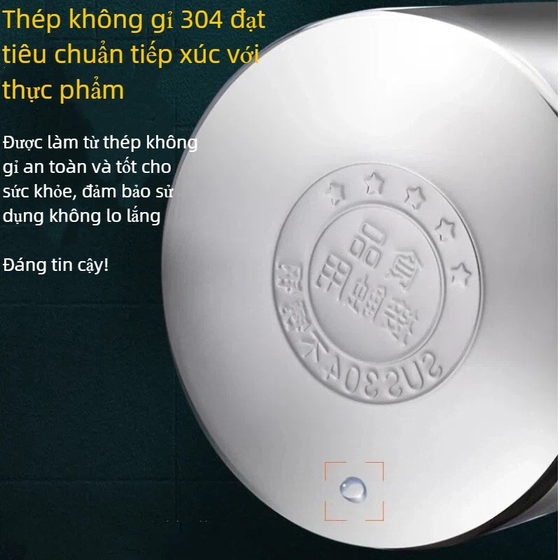 Nồi Chiên Ngập Dầu Inox 304 Cao Cấp - Dung Tích 1200ml, Kèm Rổ Lọc Dầu Chống Dính, An Toàn Dùng Mọi Bếp Từ/Bếp Ga