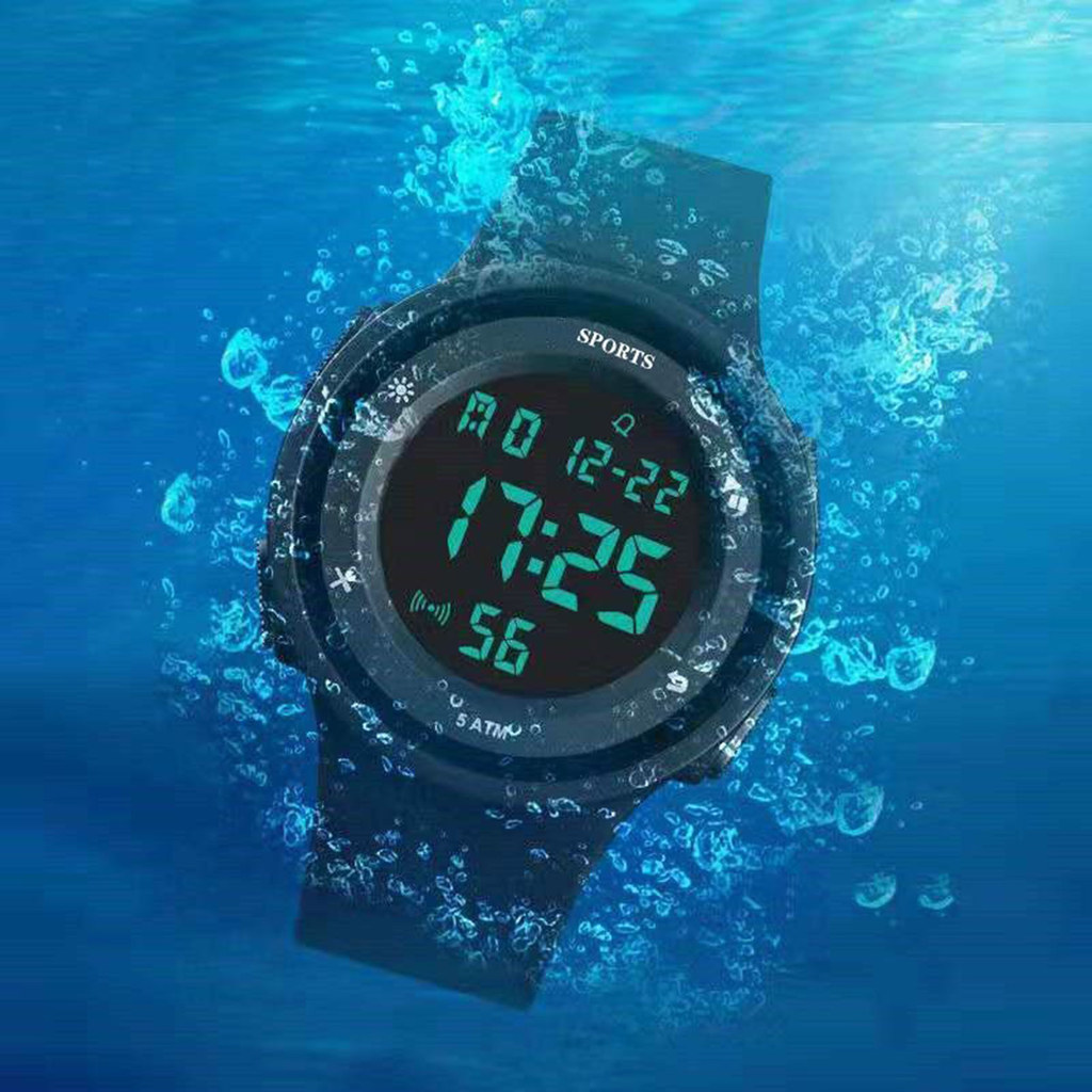 Đồng hồ thể thao kỹ thuật số nam Đồng hồ đeo tay Chronograph dạ quang có dây đeo silicon cho trẻ em Thanh thiếu niên Học sinh