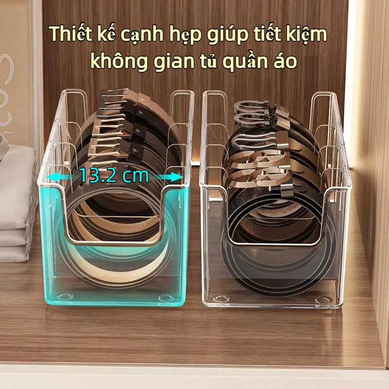 Hộp bảo quản thắt lưng khăn quàng, ngăn rời tùy chỉnh, chất liệu PET, gọn gàng tiết kiệm diện tích