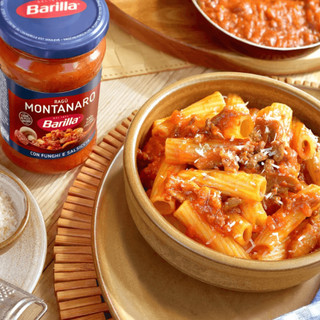 Sốt Cà Chua Thịt Barilla Ragu Montanaro 300g – Sốt Mì Ý Thịt Heo Nấm Chuẩn Vị Ý, Tiện Lợi Nấu Nhanh
