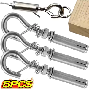 Móc mở rộng chống rơi chống trượt có khóa lò xo, giá treo tường bằng thép không gỉ để treo an toàn, không lắp đặt dụng cụ (1 / 3 / 5 Cái)