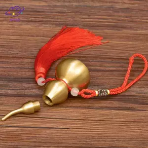 HFTOY 1PC Truyền Thống Trung Quốc Phong Thủy Bầu Đồng Thau Tinh Thần Tăng Cường Sức Khỏe Phật Giáo Good Lu Trang Trí Nhà Trang Trí Mặt Dây Chuyền Móc Khóa ~