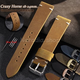 18-24mm Crazy Horse Da Thật Chính Hãng Dây Đeo Đồng Hồ Cho Doanh Nghiệp Retro Da Bò Dây Đeo Đồng Hồ Nam Nữ Thay Thế Dây Đeo Đồng Hồ Vòng Tay
