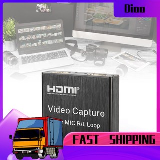 Dioo Dioo Video Capture Card USB2.0 HDMI Loop & 8209;Out Hỗ trợ 4K Thiết bị điện tử 0,4a 5V DC