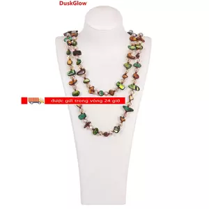 Vòng Cổ Dài DUSKGLOW, Vòng Cổ Cổ Cổ Bohemian Đính Hạt, Thời Trang Nhiều Màu Sắc Xếp Chồng Vintage Hai Lớp Vòng Cổ Nữ Cô Gái