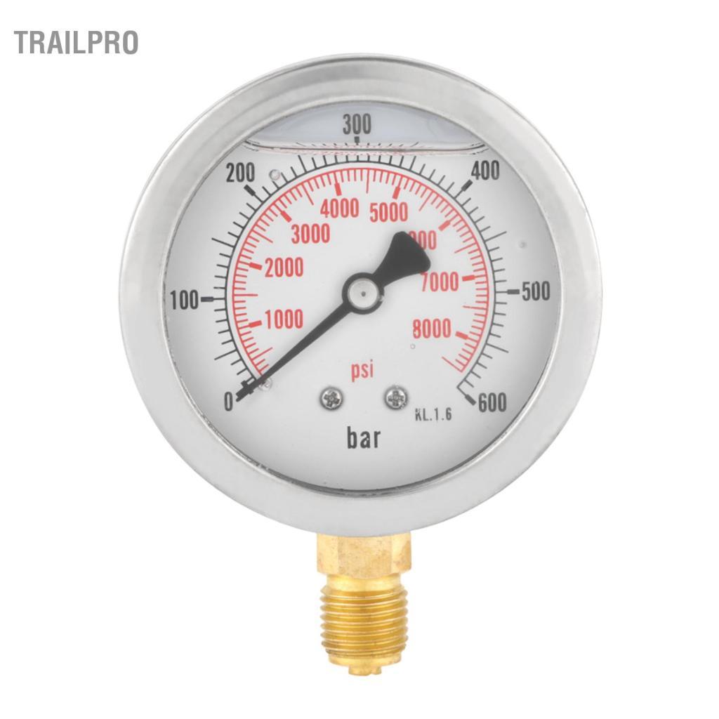 TrailPro G 1/4 Áp suất 0-600 bar / 0-8500Psi Máy đo tỷ lệ đôi thủy lực Áp kế đa năng để đo thanh / Psi.