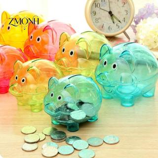 ZMONH Trong Suốt Lợn Đồ Chơi Quà Tặng Trẻ Em Tiền Xu Heo Đất Đạo Cụ Rõ Ràng Lợn Nhựa Heo Đất Đồng Xu Tiền Mặt Thu Thập Hộp Tiết Kiệm Không
