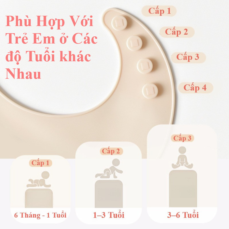 【SKISOPGO】Yếm silicon chống thấm cho bé từ 0-8 tuổi,có máng hứng thức ăn,Dễ Lau Chùi,Cho Cả Bé Trai Và Bé Gái