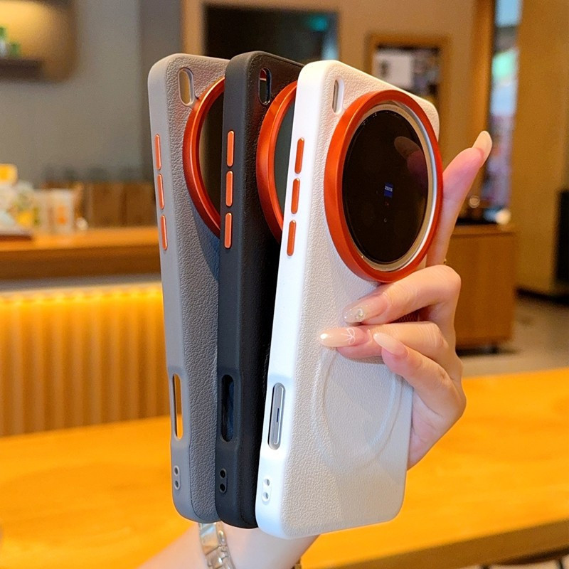 Ốp điện thoại từ tính tản nhiệt VIVOX300 cho VIVO X300 Pro X200 X100 Ultra / Pro mini X100S Ống kính kim loại Vỏ da trơn chống rơi Nút độc lập nhạy cảm