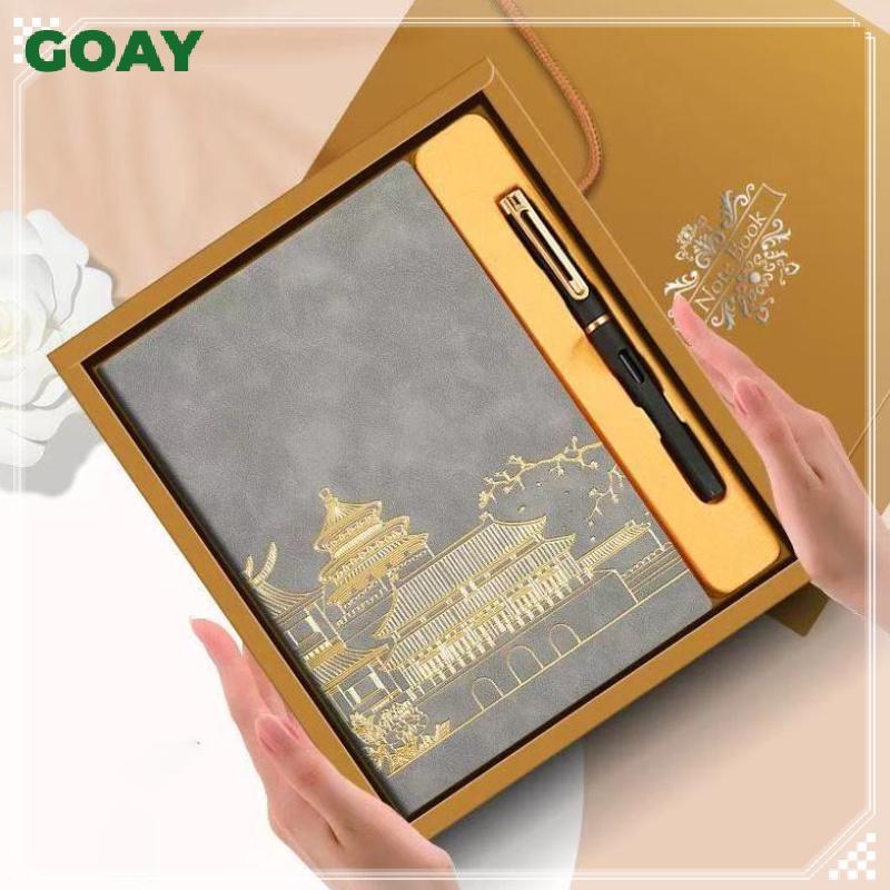 GOAY Bộ Hộp Quà Tặng Sổ Tay National Tide A5 Giá Trị Cao 2026 Gửi Học Sinh Quà Lưu Niệm Phong Cách Quốc Gia Da Mềm VN