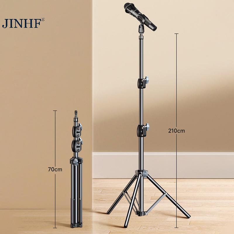JINHF Micro Boom Tripod Chân Đế 1.7 2.1M Mic Chân Đế Braet 66CM Tay Chữ Thập Có Kẹp Và Giá Đỡ Điện Thoại Cho Samsung Xiaomi HOT