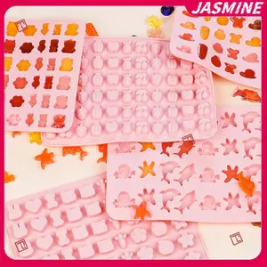 JASMINE Mix Trái Cây Động Vật Silicon Khuôn Socola Thỏ Cá Mờ Kẹo Thạch Khuôn Hình Học Trái Tim Bánh Trang Trí Nướng Bánh Khay Đá Quà Tặng JASMINE
